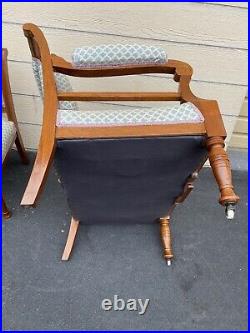 45043 Antique Victorian Settee Loveseat + Chair