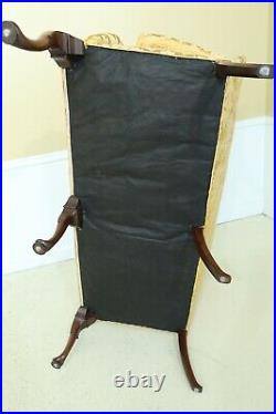 49325EC George III Style Scalamandre Upholstered Walnut Loveseat Sofa