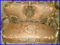 $50k Rare 7 Pc French Antique 18th Century Louis XVI Sofa, Arm Chairs, Chairs Set