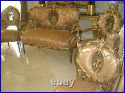 $50k Rare 7 Pc French Antique 18th Century Louis XVI Sofa, Arm Chairs, Chairs Set
