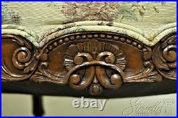 54194EC Vintage Ornately Carved Walnut Upholstered Sofa