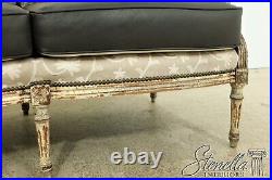 54462EC OLD HICKORY Tannery French Louis XV Leather Seat Sofa