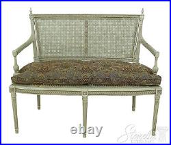 56692EC French Louis XVI Gray Painted Cane Settee