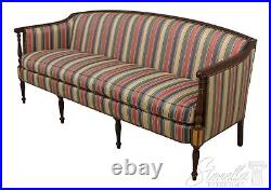 57394EC HICKORY CHAIR CO Striped Upholstered Sheraton Mahogany Sofa