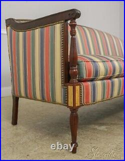57394EC HICKORY CHAIR CO Striped Upholstered Sheraton Mahogany Sofa