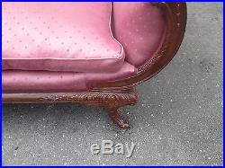 57458 Antique French Country Mahogany Sofa Couch Chair Goose Down Seat QUALITY