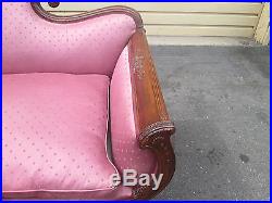 57458 Antique French Country Mahogany Sofa Couch Chair Goose Down Seat QUALITY