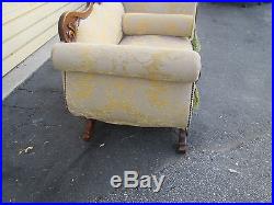 57608 Antique Victorian Oak Dropside Sofa Couch Loveseat Chaise Lounge