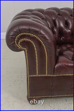 58544EC Burgundy Leather Tufted Chesterfield Sofa