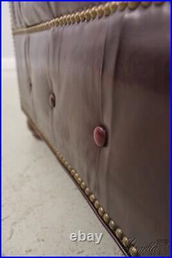 58544EC Burgundy Leather Tufted Chesterfield Sofa