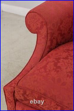 58995EC HENREDON Red Damask Upholstered Federal Sofa