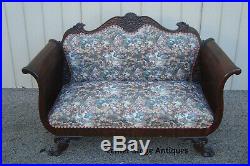59615 Antique Mahogany Empire Settee Loveseat Couch Chair