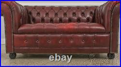 59771EC English Tufted Leather Chesterfield Loveseat Sofa