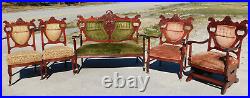 5 Piece Late Victorian Parlor SetSetteeRockerArm Chair2 Side Chairs