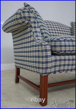 60579EC Country Blue Print Upholstered Camelback Loveseat
