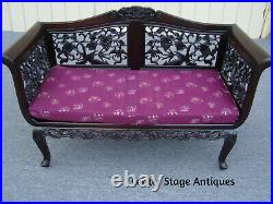 61229 Solid Mahogany Oriental Loveseat Sofa Bench Chair