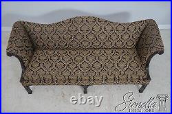 61360EC Antique Chippendale Camelback Sofa w. New Upholstery