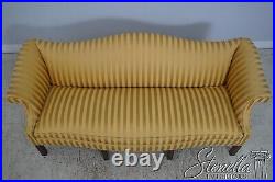 61694EC Chippendale Gold Striped Upholstered Camelback Sofa