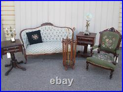 62247 RARE Antique Victorian Settee Loveseat Couch Sofa Chair