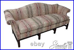 62493EC CENTURY Damask Upholstered Camelback Sofa