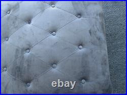 62496 Tufted Velor Fabric Fainting Couch Chaise Lounge