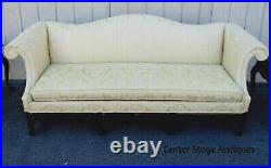 62998 Vintage Hickory Chair Co. Mahagony Chippendale Camel Back Sofa Couch