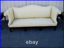62998 Vintage Hickory Chair Co. Mahagony Chippendale Camel Back Sofa Couch