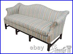 63830EC Quality Striped Upholstered Camelback Chippendale Sofa