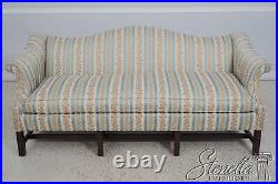 63830EC Quality Striped Upholstered Camelback Chippendale Sofa