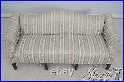 63830EC Quality Striped Upholstered Camelback Chippendale Sofa