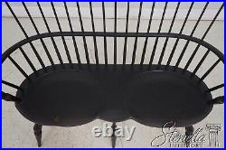 65012EC Bench Made Black Double Seat Windsor Settee