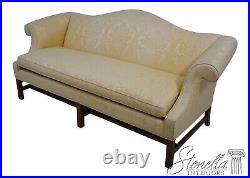 65034EC Chippendale Style Gold Damask Upholstered Camelback Sofa