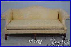 65034EC Chippendale Style Gold Damask Upholstered Camelback Sofa