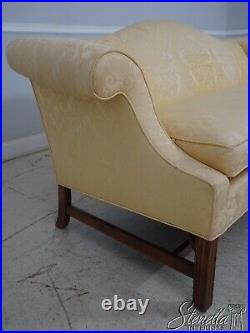 65034EC Chippendale Style Gold Damask Upholstered Camelback Sofa