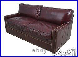 65085EC LEATHERCRAFT Burgundy Leather Loveseat Sofa