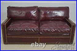 65085EC LEATHERCRAFT Burgundy Leather Loveseat Sofa