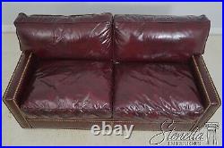 65085EC LEATHERCRAFT Burgundy Leather Loveseat Sofa