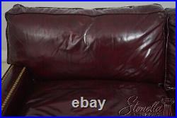 65085EC LEATHERCRAFT Burgundy Leather Loveseat Sofa