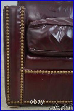 65085EC LEATHERCRAFT Burgundy Leather Loveseat Sofa