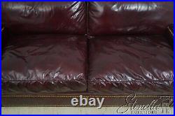 65085EC LEATHERCRAFT Burgundy Leather Loveseat Sofa