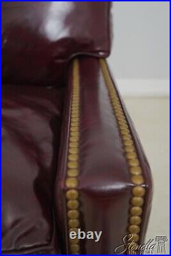 65085EC LEATHERCRAFT Burgundy Leather Loveseat Sofa