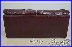 65085EC LEATHERCRAFT Burgundy Leather Loveseat Sofa