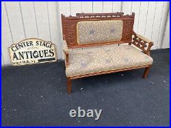 65227 Antique Eastlake Victorian Loveseat Sofa