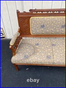 65227 Antique Eastlake Victorian Loveseat Sofa