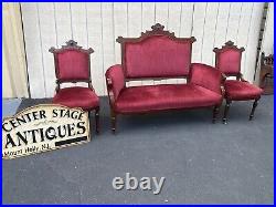 65725 Antique Victorian Loveseat with 2 Chair s