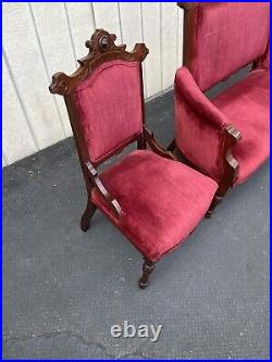 65725 Antique Victorian Loveseat with 2 Chair s