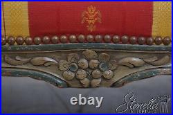 65732EC Antique French Louis XV Painted Finish Down Seat Chaise Lounge