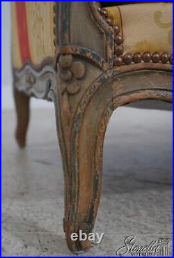 65732EC Antique French Louis XV Painted Finish Down Seat Chaise Lounge