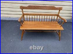 65775 ETHAN ALLEN Solid Maple Settee Sofa Bench Couch