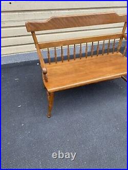 65775 ETHAN ALLEN Solid Maple Settee Sofa Bench Couch